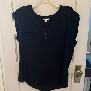 New York & Company, black sleeveless blouse, size L